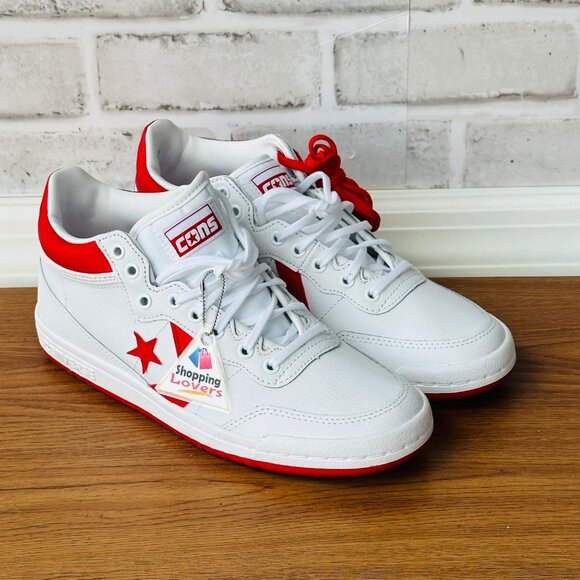 ⭐Converse Fastbreak Pro Mid Leather Sz 5.5 Men's Shoes Sneaker White Red A10200C - Picture 1 of 9
